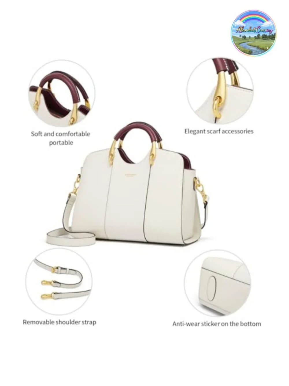 Genuine Leather Satchel Bag for Women Tote Shoulder Crossbody Handbag with